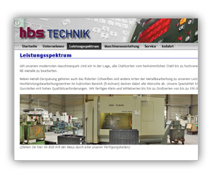 Referenz www.hbs-technik.de