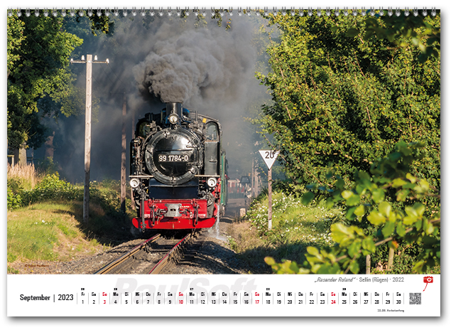 Kalenderbild September 2023 'Rasender Roland - Sellin(Rügen) - 2022'