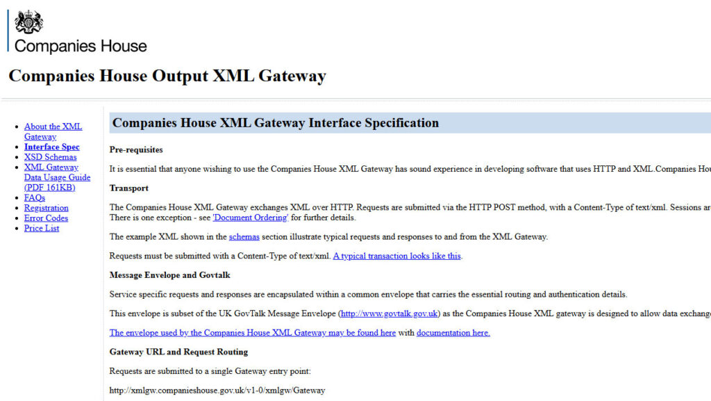 GOAHEAD Beschreibung der XML Schnittstelle Companies-House