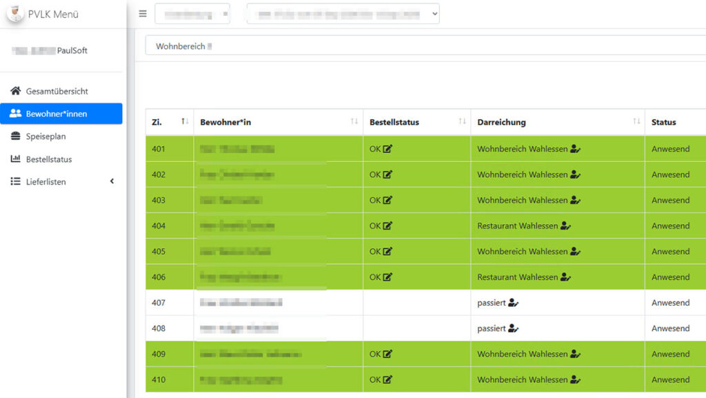 Editierbarer Bestellstatus Mobilgerät Tablet