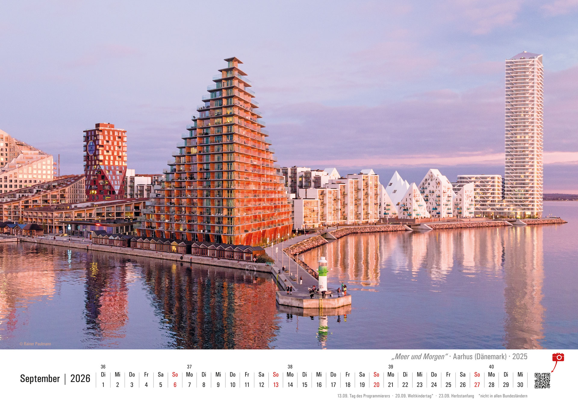 PaulSoft Kalender September 2026 - Meer und Morgen - Aarhus